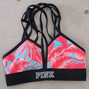 PINK Victoria's Secret‎ Women's Tropical Strappy Sports Bra Size XS